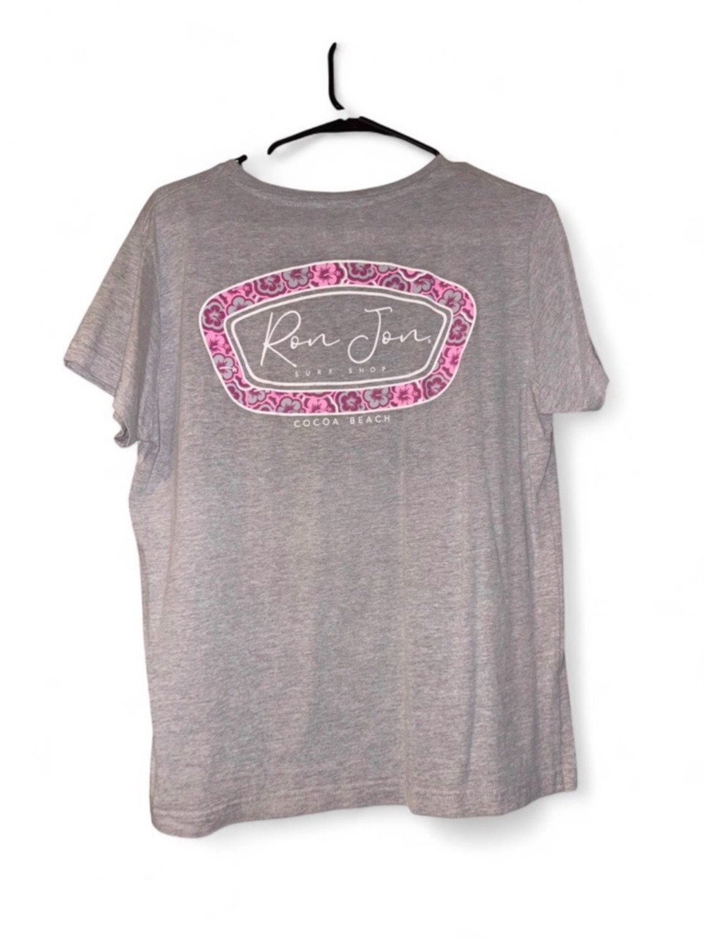 Ron Jon Gray Tee with White Logo Print